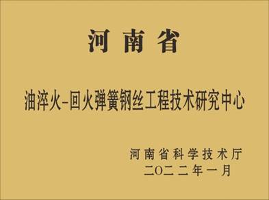 河南省油淬火-回火彈簧鋼絲工程技術(shù)研究中心